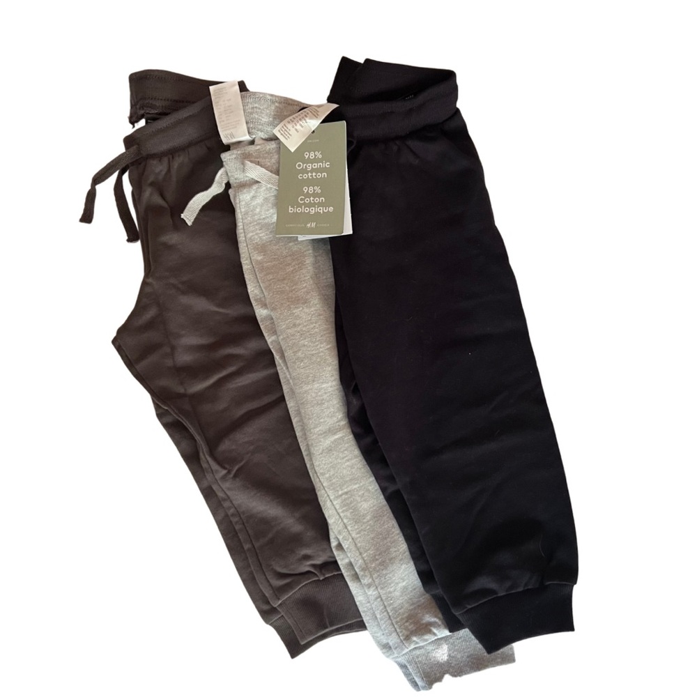 H&M 3 pack toddler joggers 12-18mo Organic Cotton